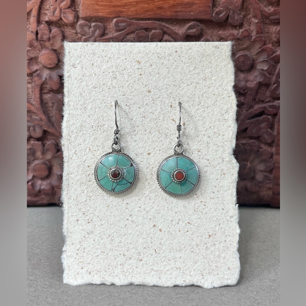 Sterling Silver and Turquoise Dangle Earrings